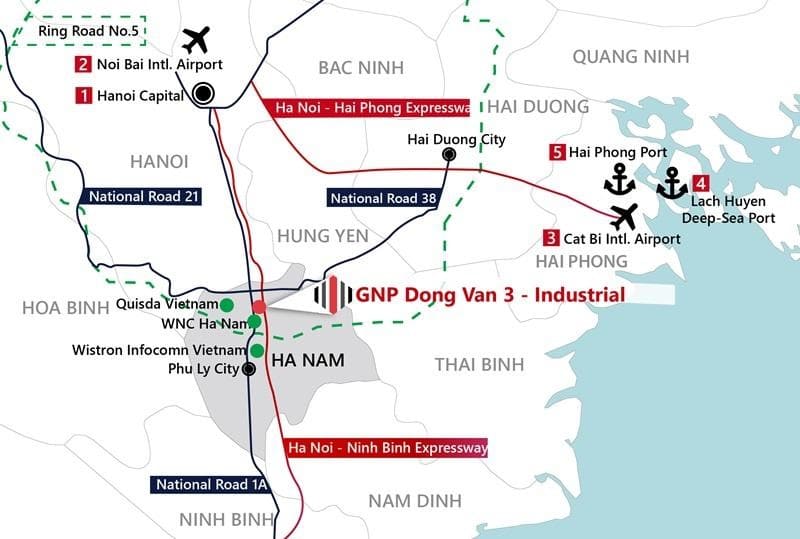 GNP Đồng Văn 3 tận dụng tối đa lợi thế kết nối với Quốc lộ 1A và Quốc lộ 38
