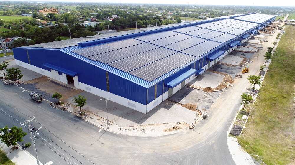 The industrial factory is a construction with a large and spacious area