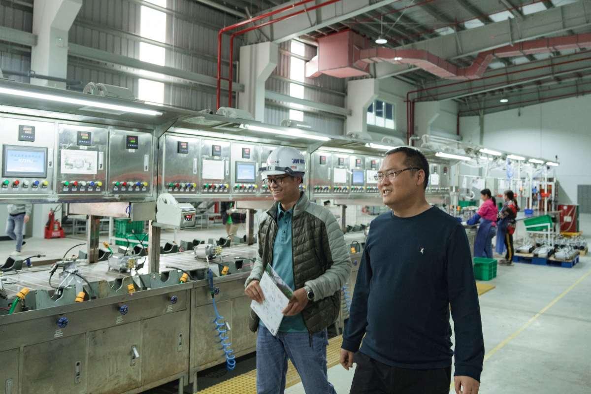 The factory roof protects the interior space.