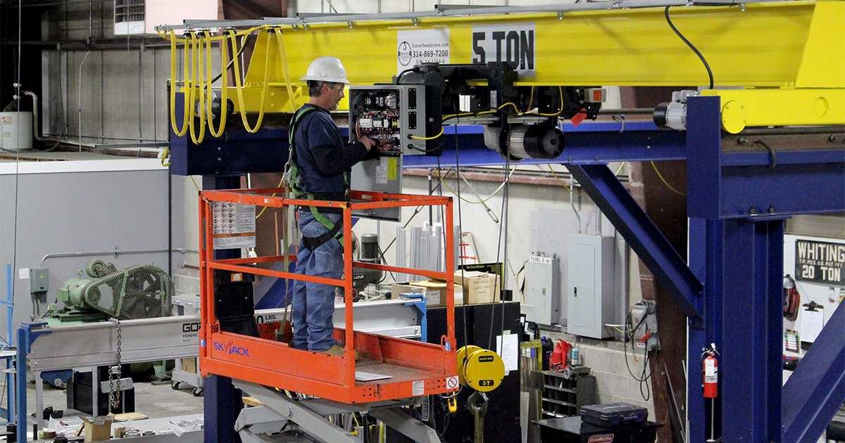 Periodic checking and maintenance of cranes.